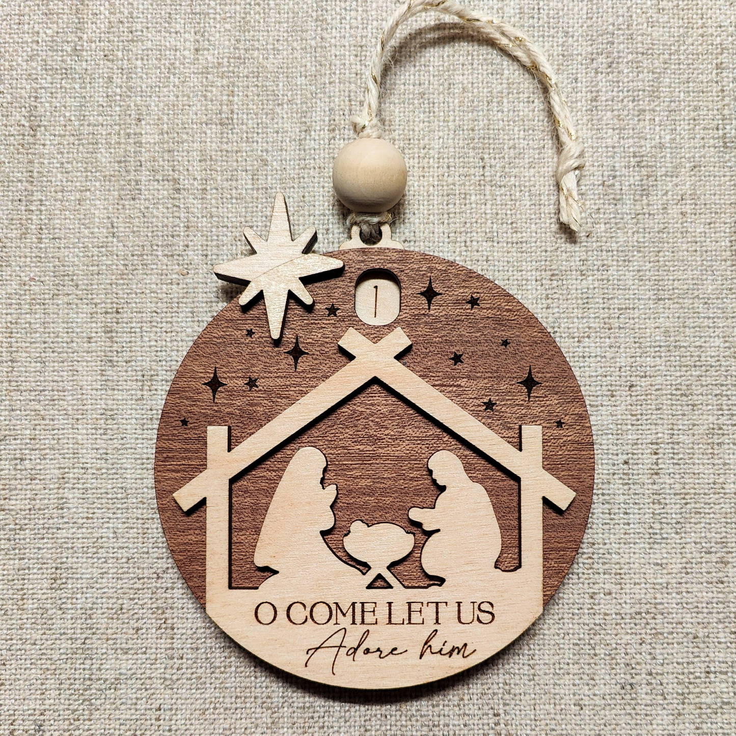 Nativity Countdown to Christmas Ornament