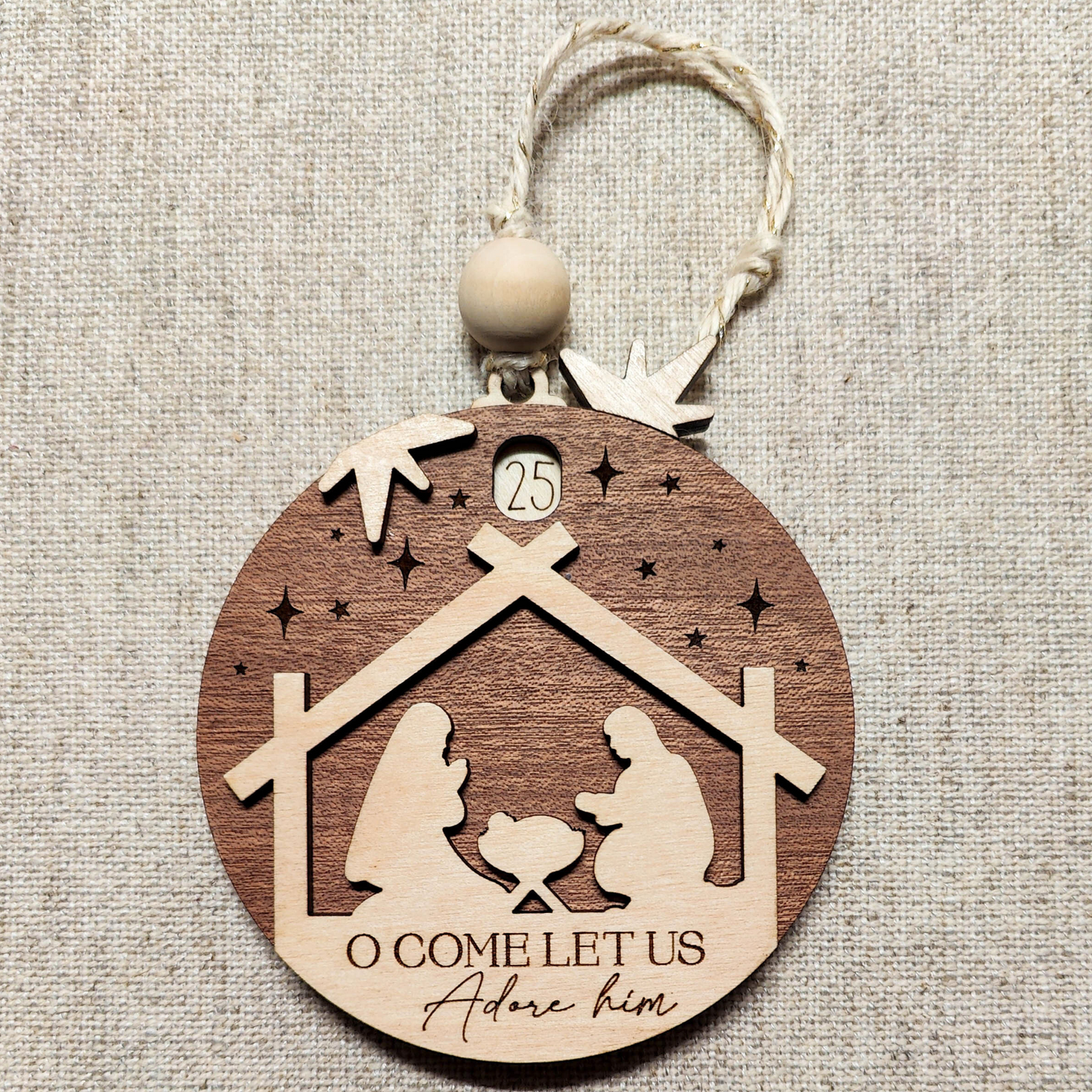 Nativity Countdown to Christmas Ornament