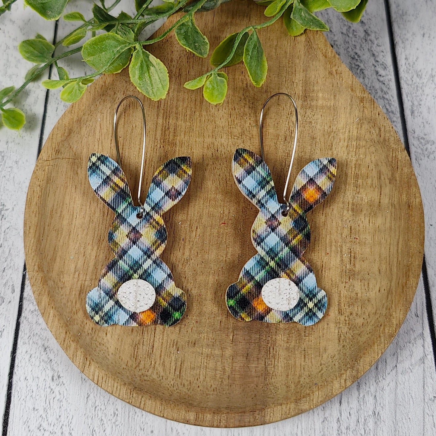 Plaid Bunny Earrings