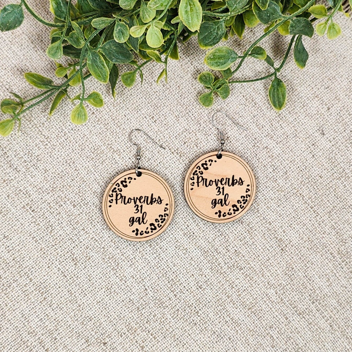 Proverbs 31 Gal Wood Earrings