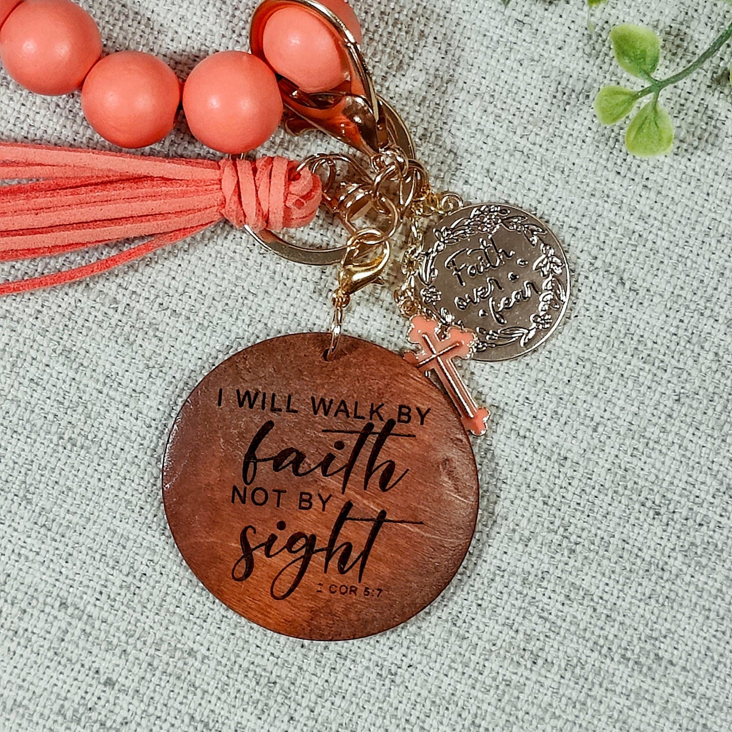 walk by faith not by sight wristlet, faith keychain, Christmas gift for sister, baptism gift for teenage girl, stocking stuffer for mom