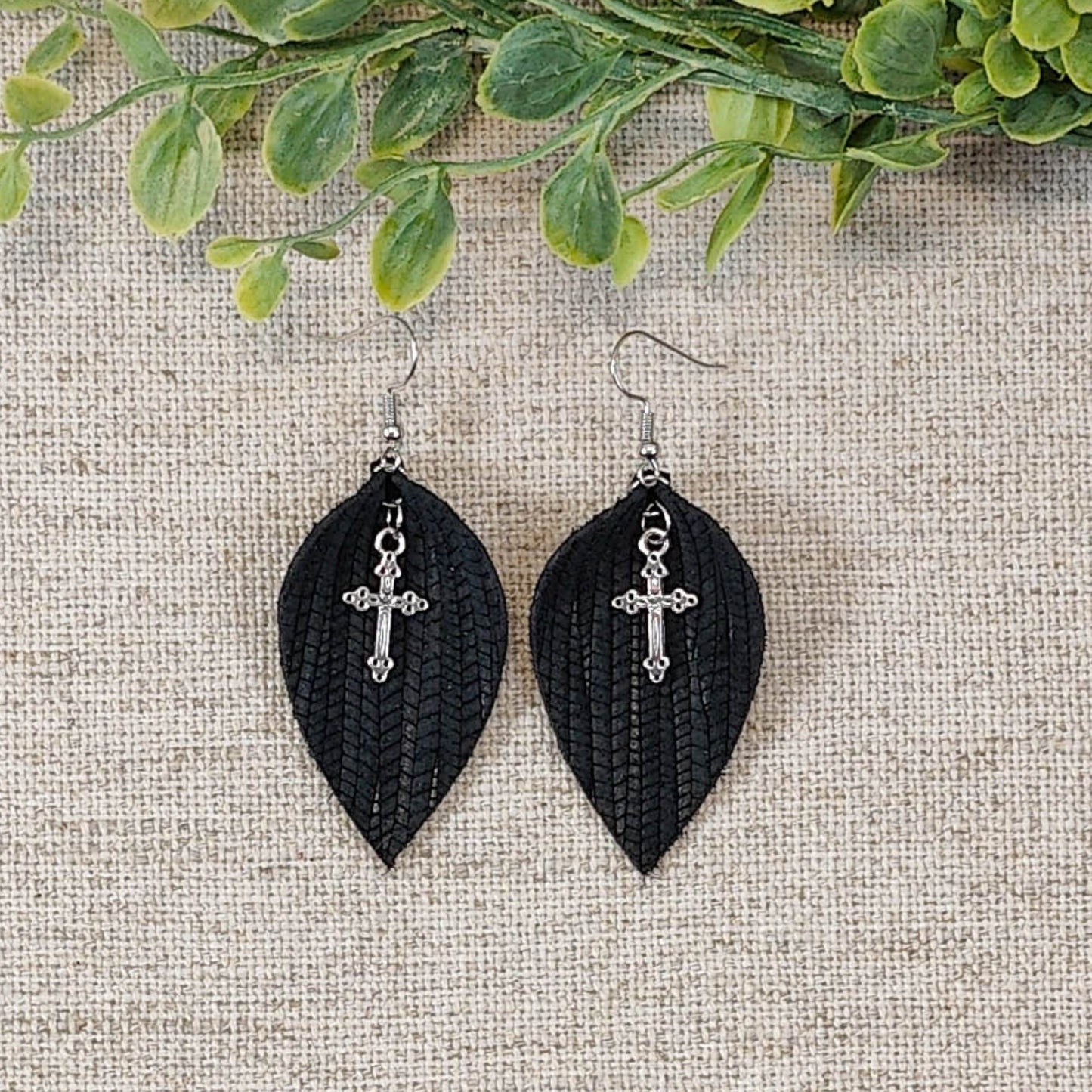 black cross earrings, Christmas gifts for mom, stocking stuffers for teens, gift exchange gifts for women, for bestfriend, for sister,