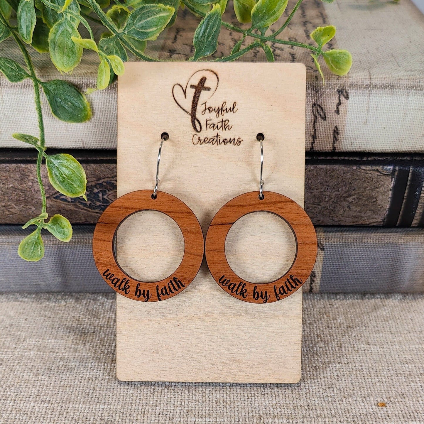 walk by faith earrings, Christian gifts for women, Easter earrings, birthday gift for sister, for daughter, baptism gift for teenage girl