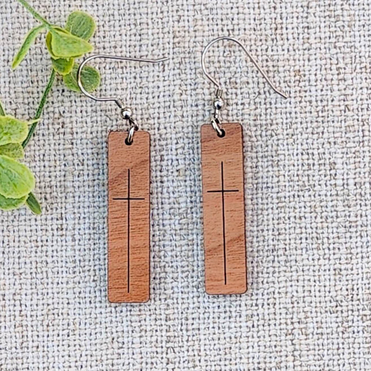 wood cross earrings, Christian gifts for women, Easter earrings, birthday gift for sister, for daughter, faith earrings, for teen, for wife