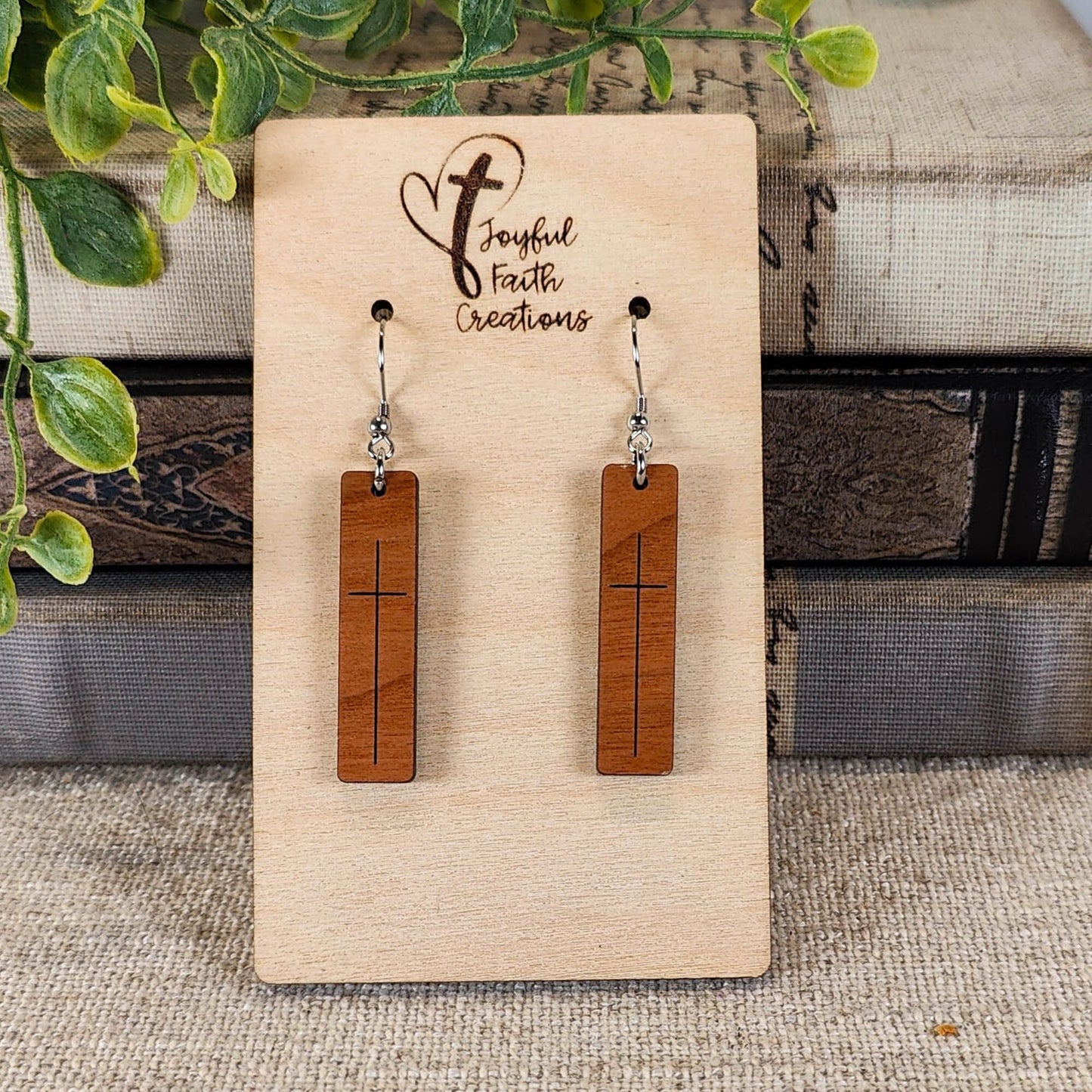 wood cross earrings, Christian gifts for women, Easter earrings, birthday gift for sister, for daughter, faith earrings, for teen, for wife