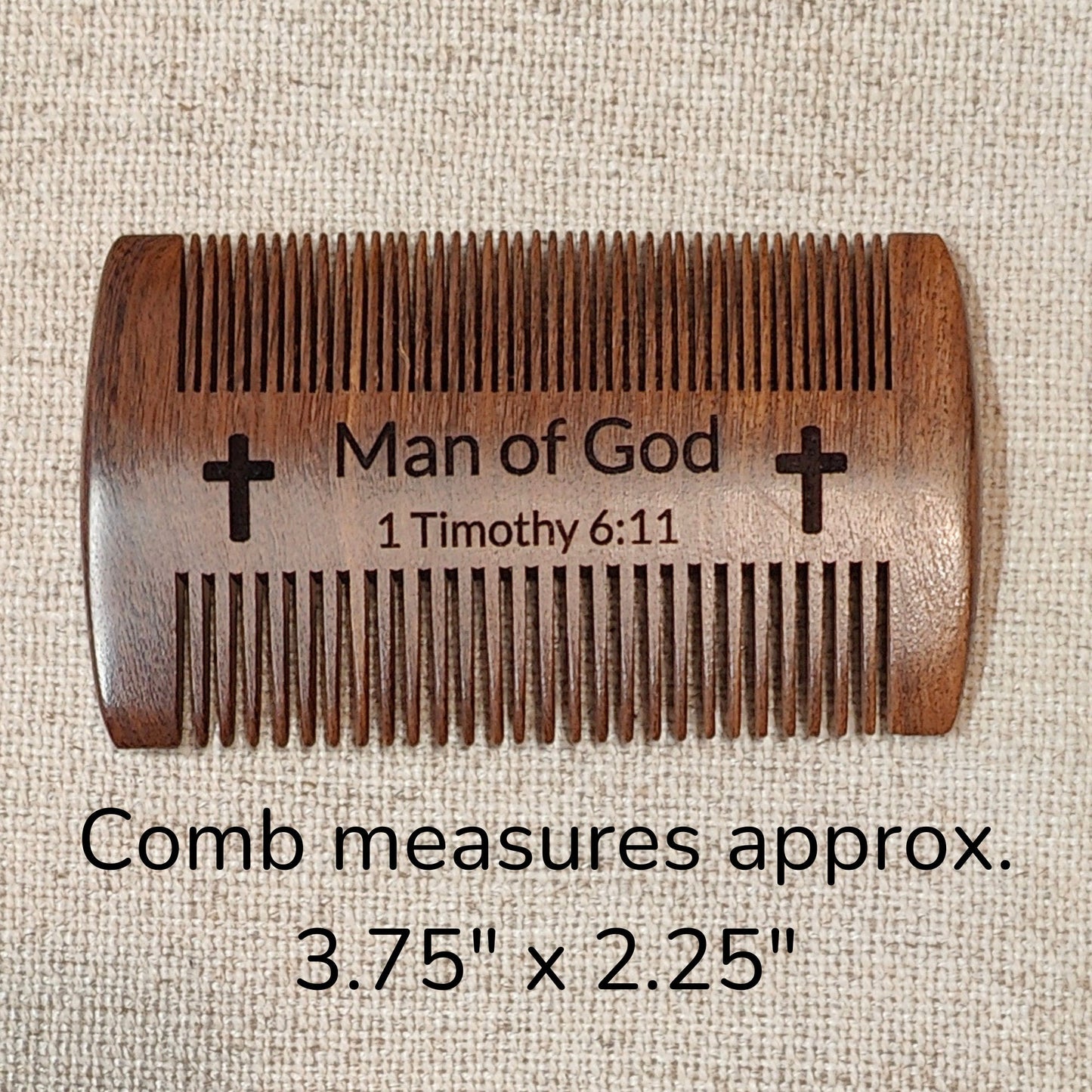 1 Timothy 6:11 Man of God Dark Wood Beard Comb