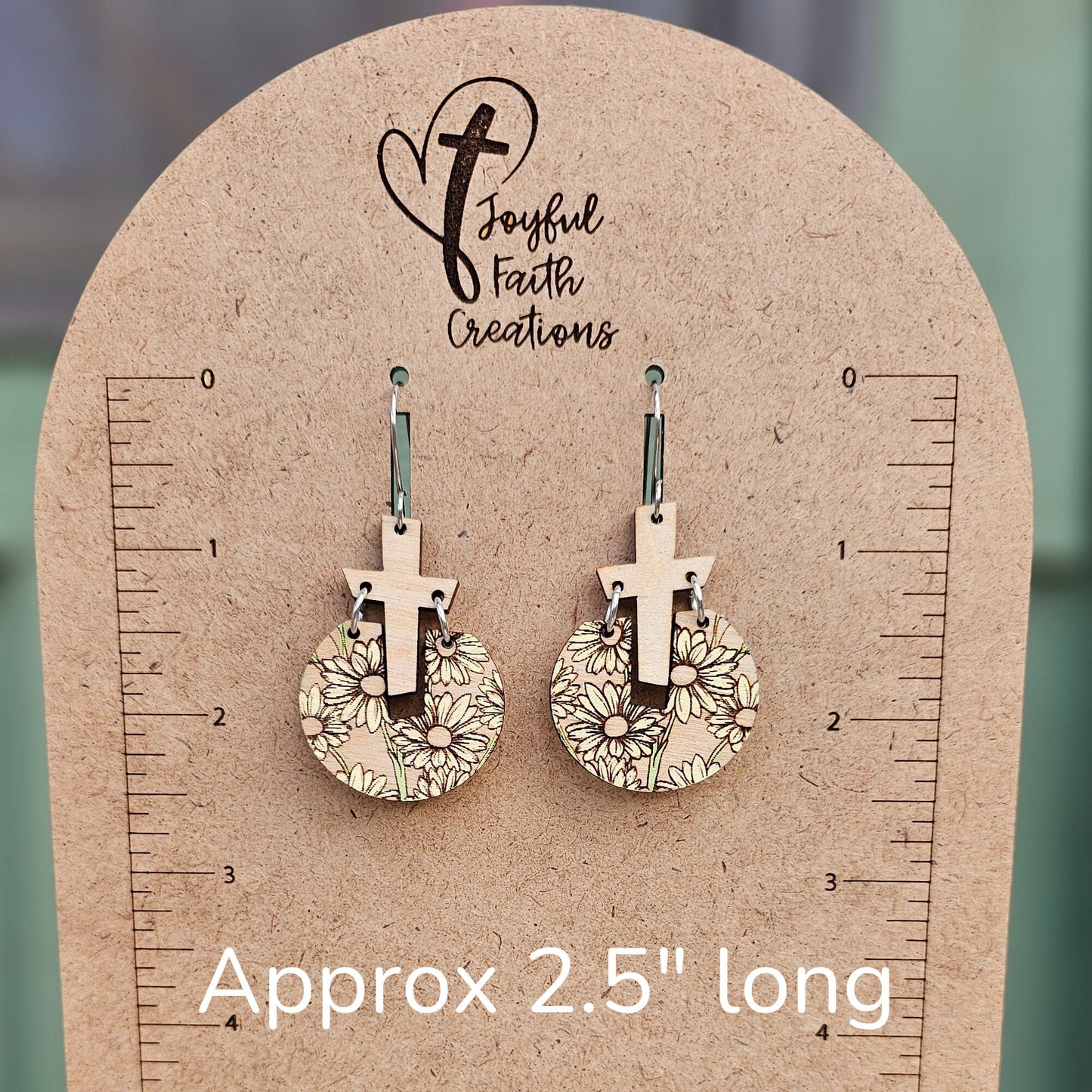 white floral cross earrings wood, Christian gifts for women faith, Mothers day gift, birthday gift for sister, for best friend, baptism gift
