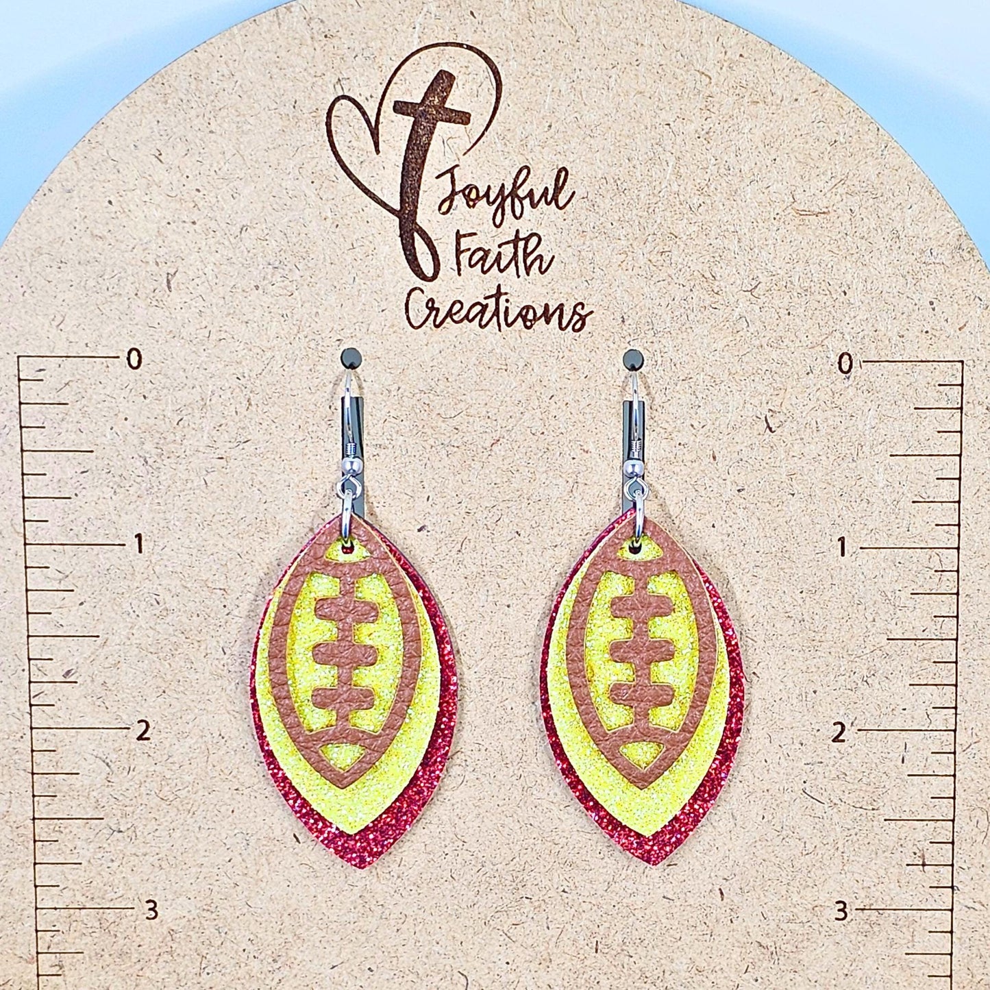 KC Football Glitter Earrings