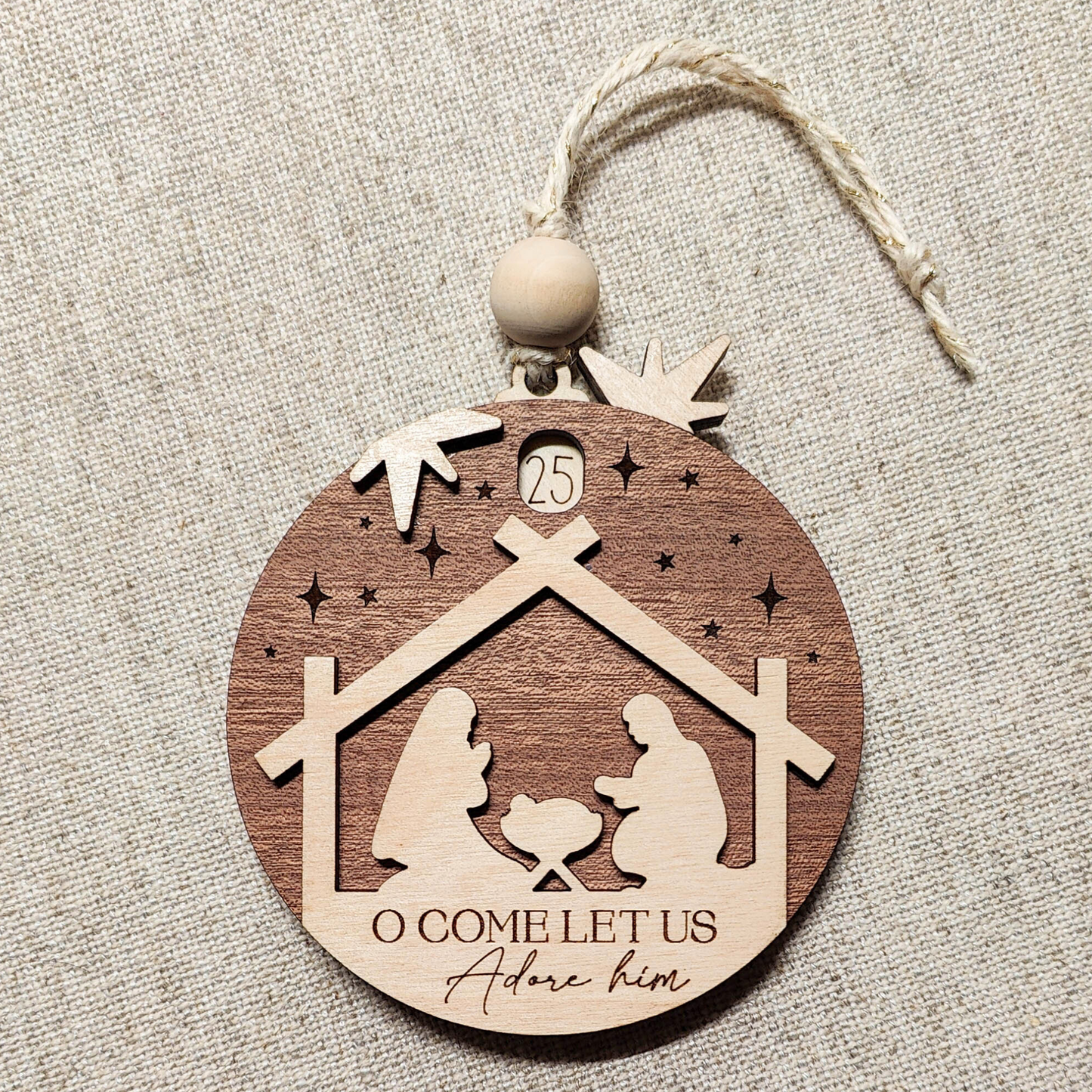 Nativity Countdown to Christmas Ornament