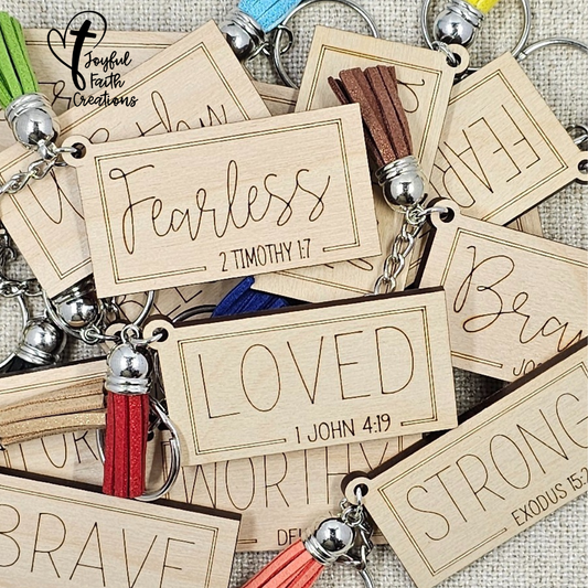 God's Promises Keychains-Silver Hardware-Tassels May Vary