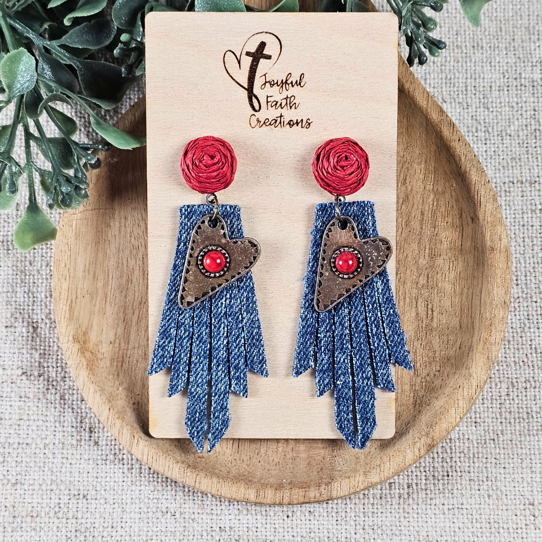 Denim and Hearts Boho Fringe