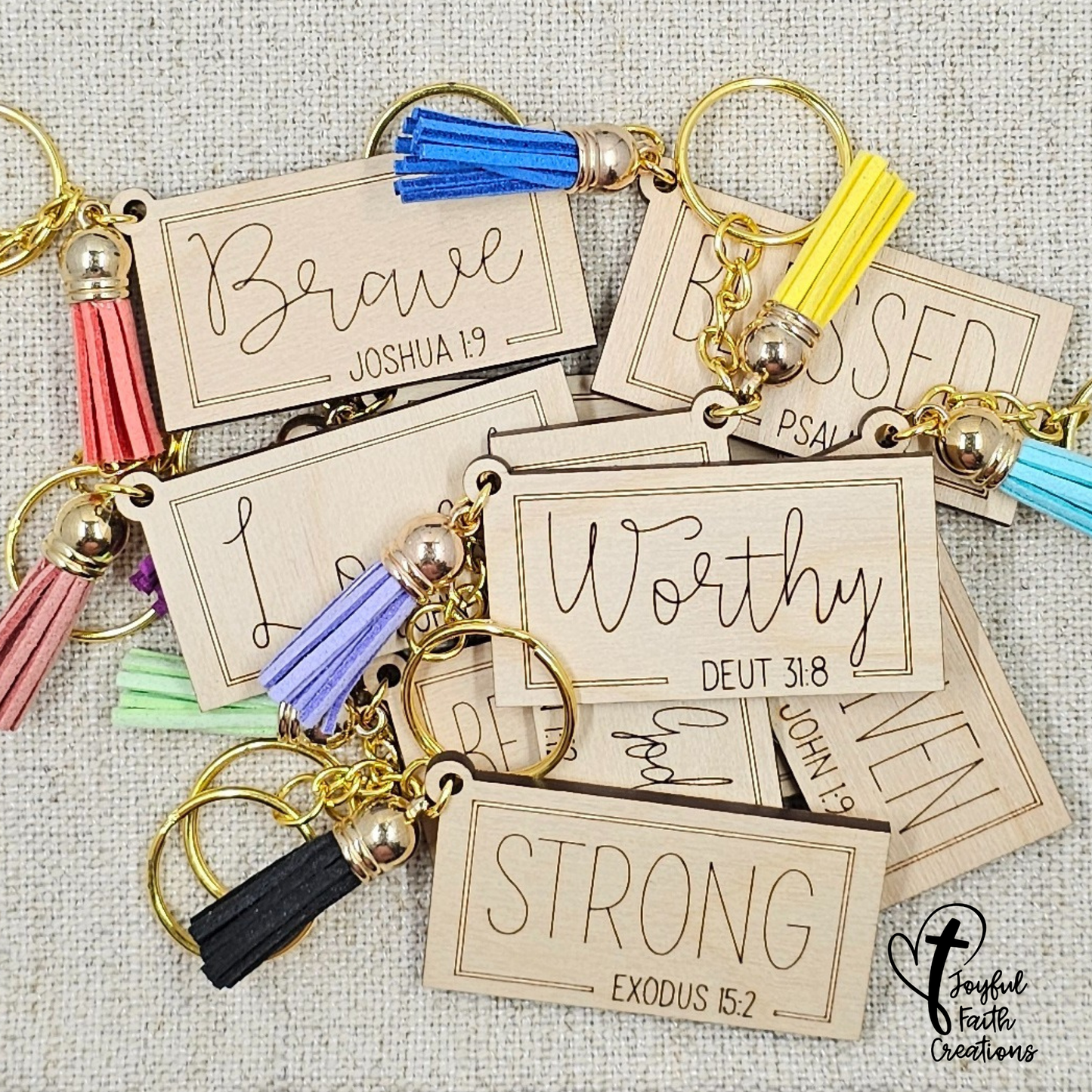 God's Promises Keychains-Gold Hardware-Tassels May Vary