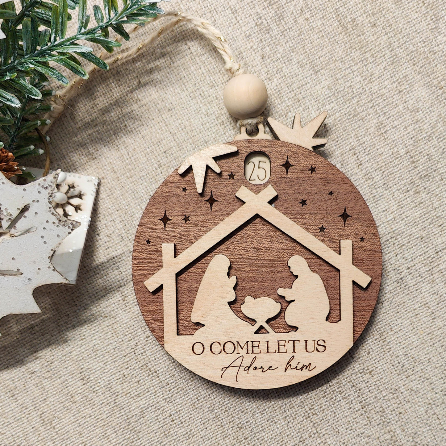 Nativity Countdown to Christmas Ornament