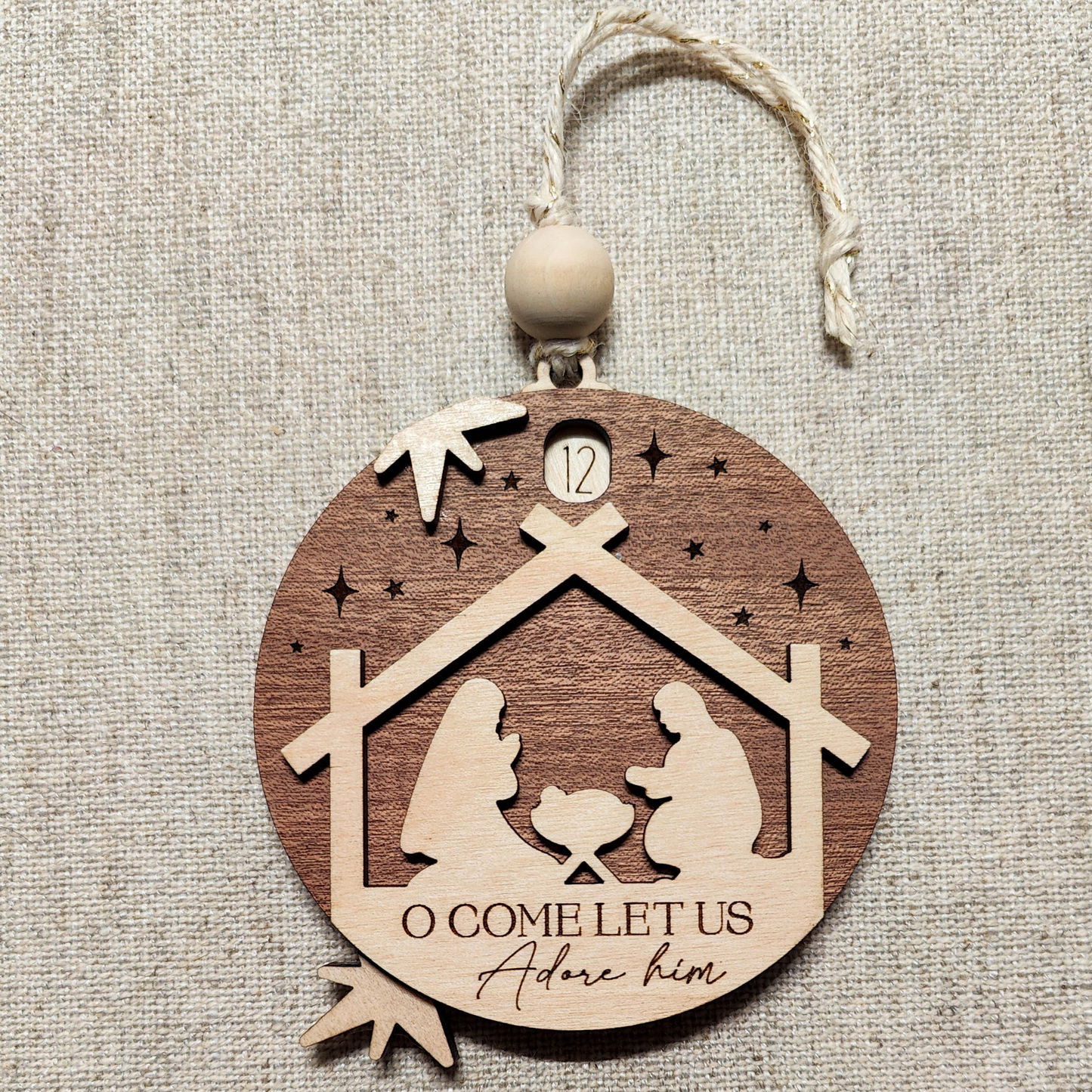 Nativity Countdown to Christmas Ornament