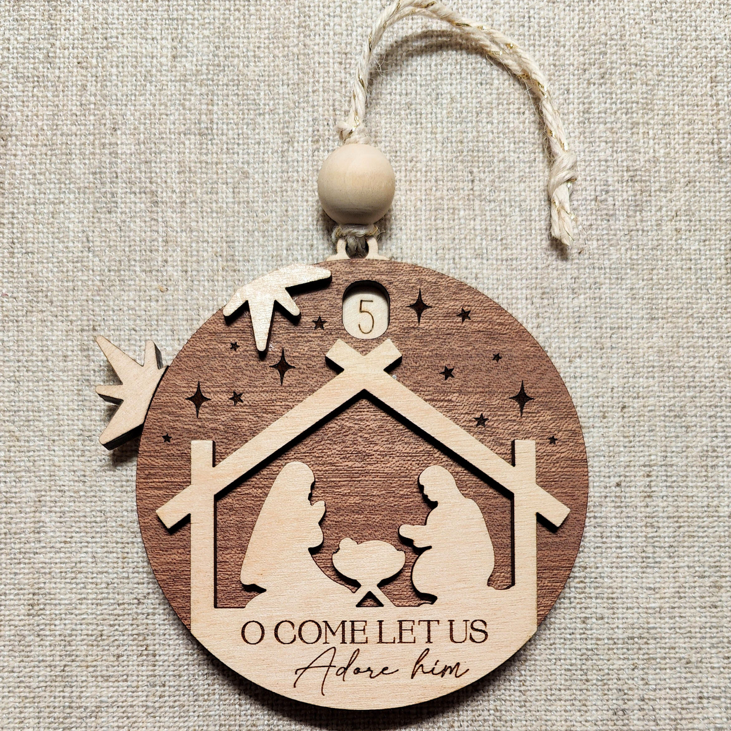 Nativity Countdown to Christmas Ornament