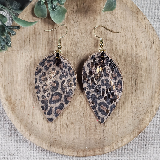 Leopard Pinched Petals with Metallic Accents