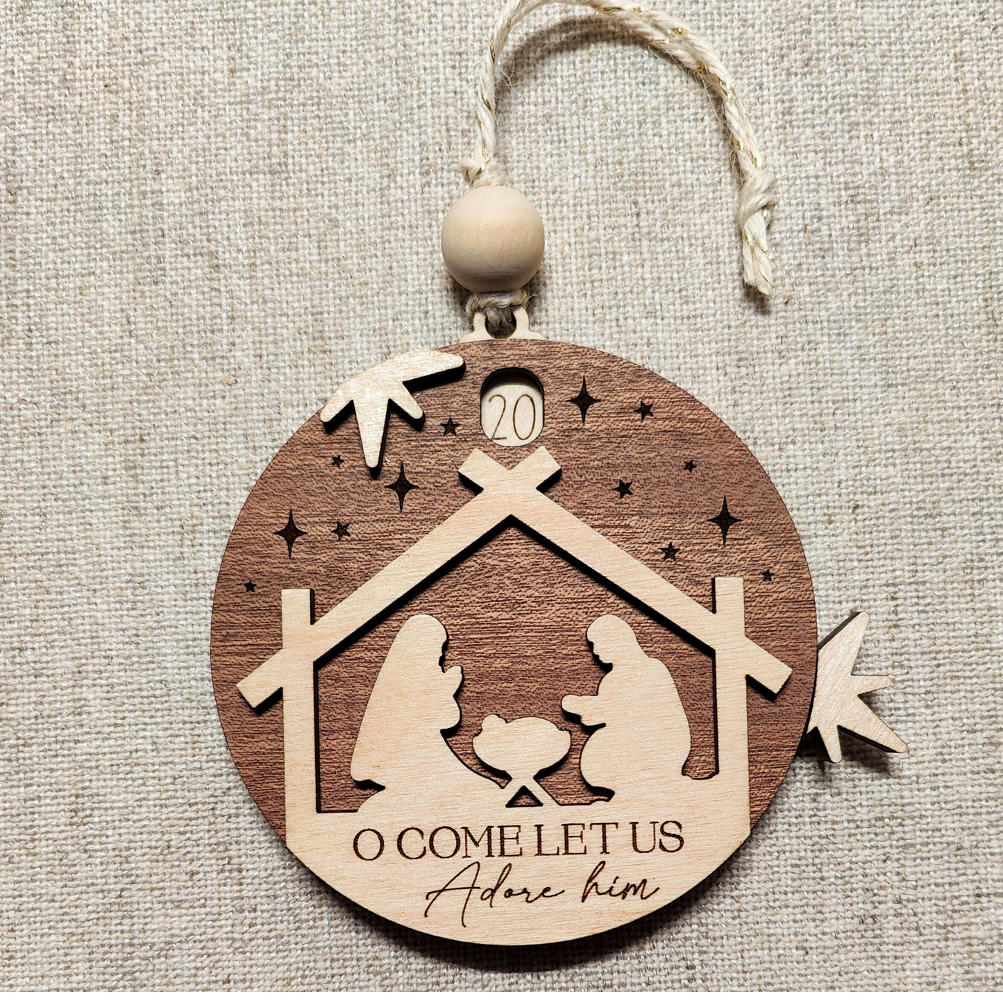 Nativity Countdown to Christmas Ornament