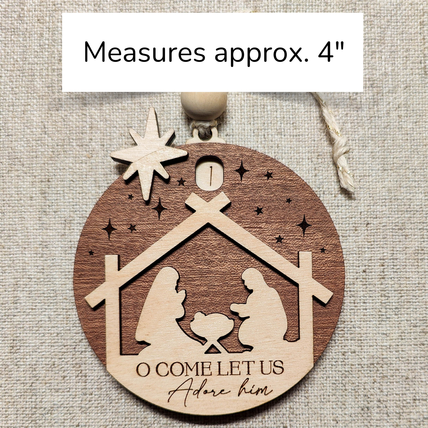 Nativity Countdown to Christmas Ornament