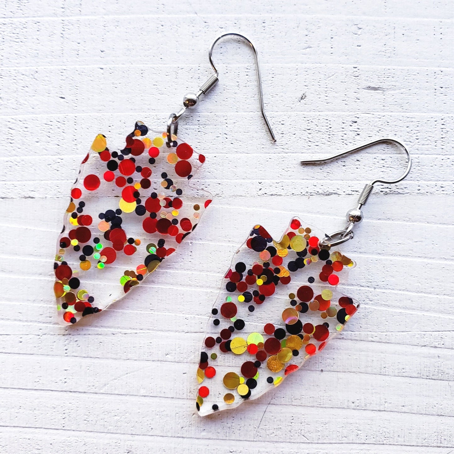 Arrowhead Glitter Acrylic Earrings