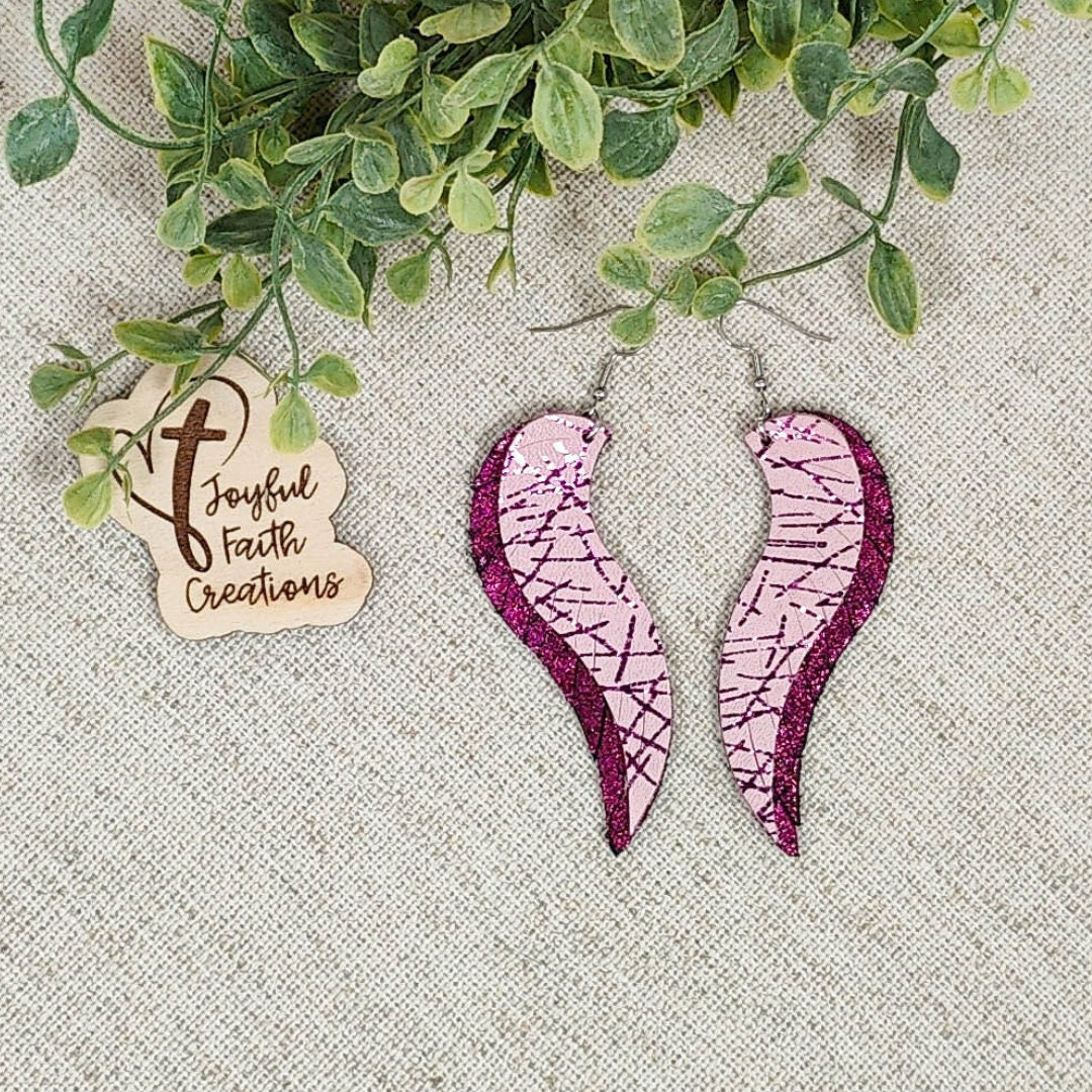 Pink Sparkle Angel Wings