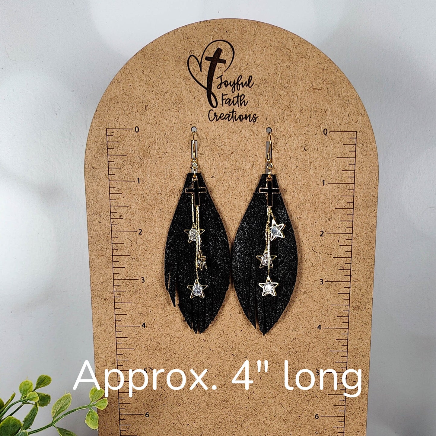 Star and Cross Fringe Earrings