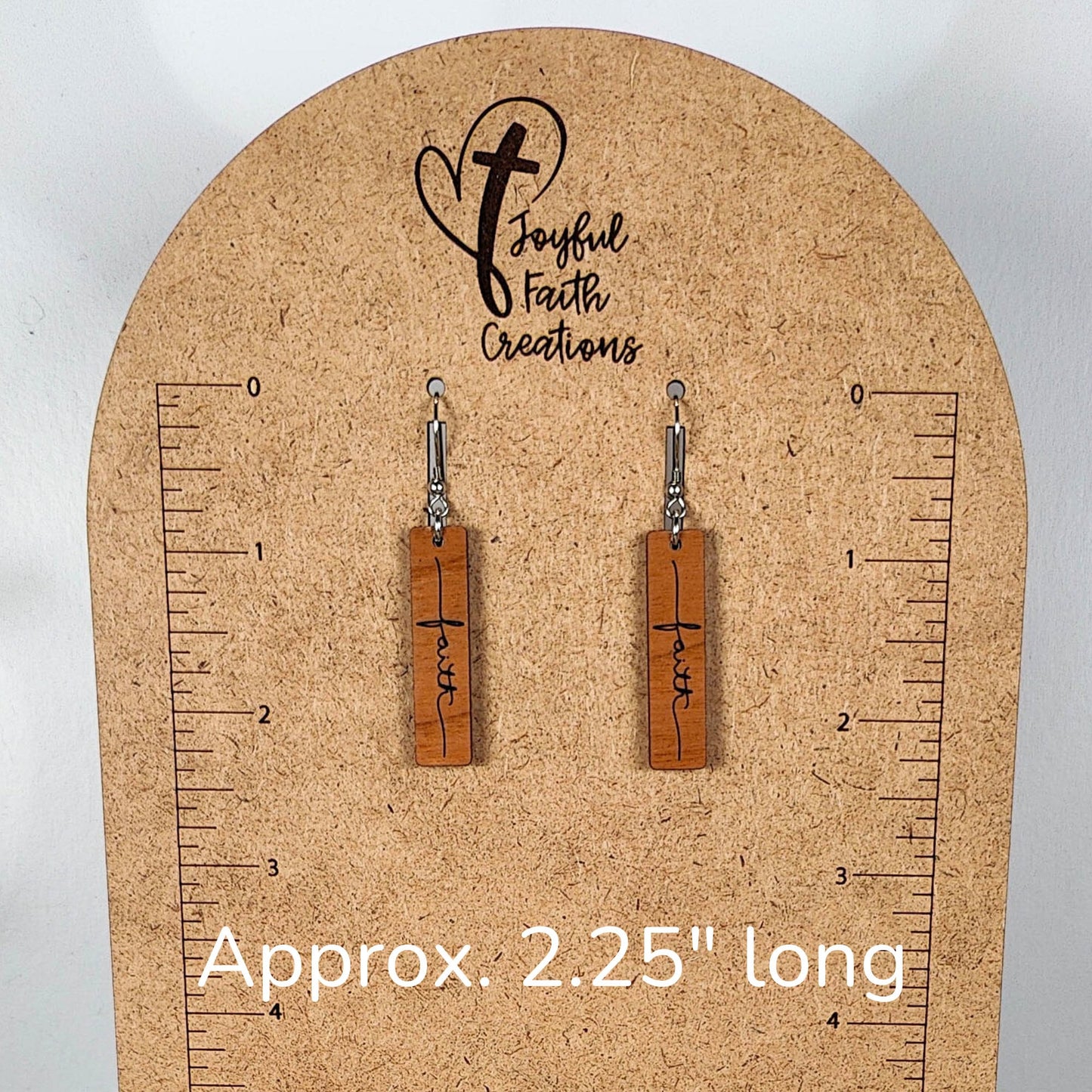 Petite Faith Bar Wood Earrings