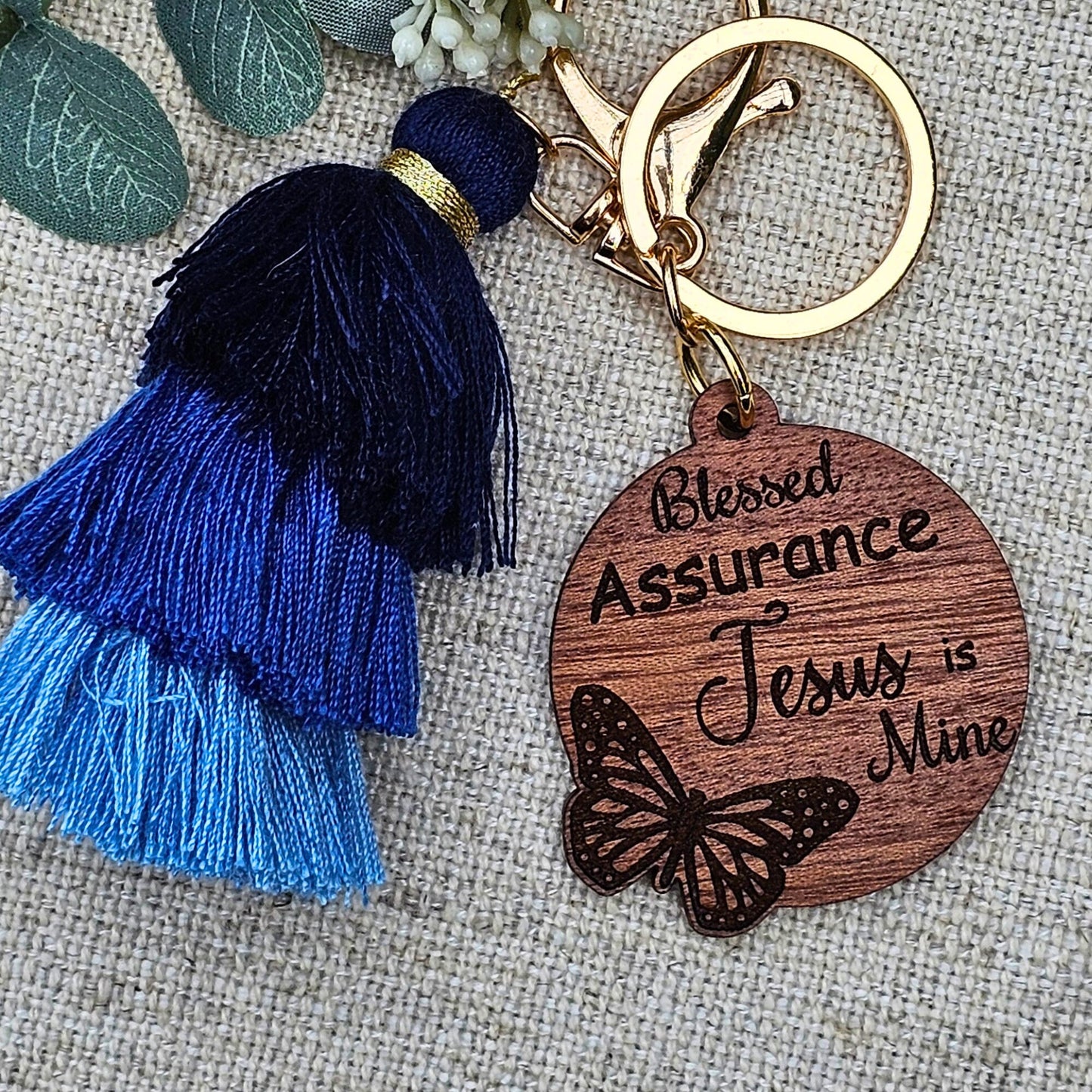 Blessed Assurance Tassel Keychain