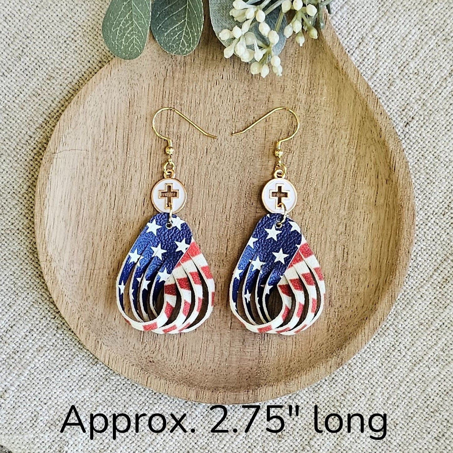 Flag and Cross Earrings