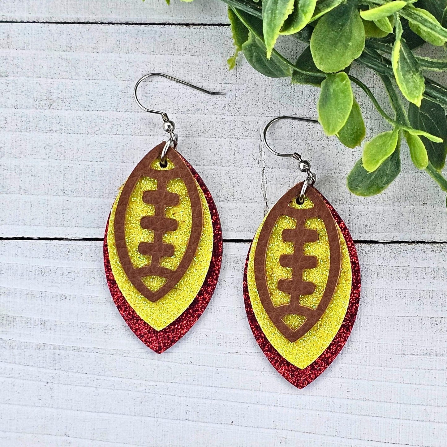 KC Football Glitter Earrings