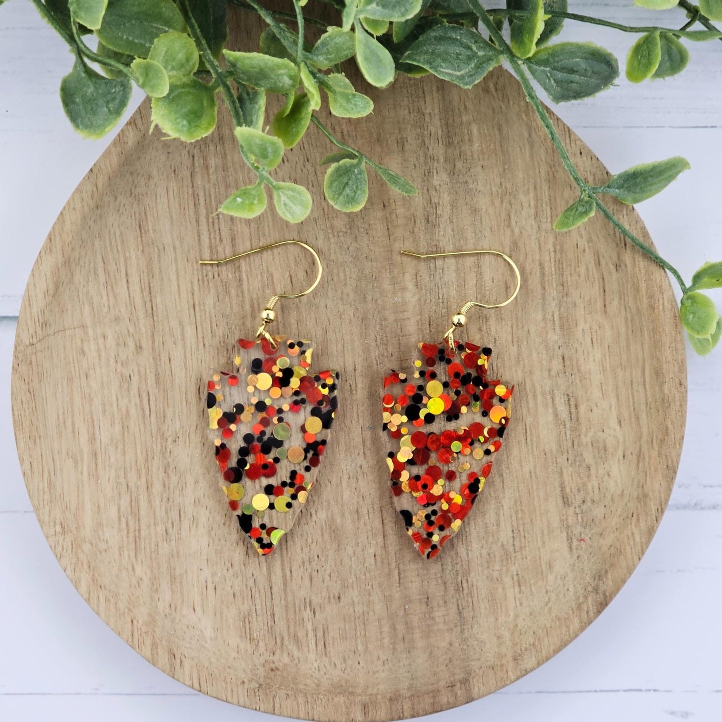 Arrowhead Glitter Acrylic Earrings